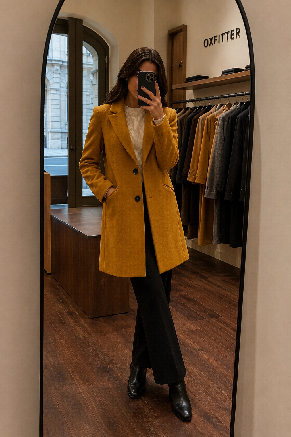 Primark Mustard Gold Tailored Wool-Blend Overcoat